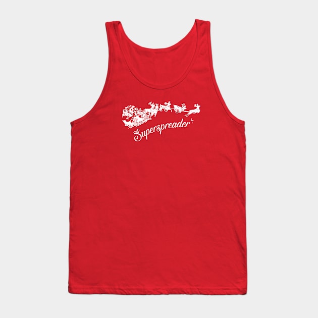 Superspreader Santa | Father Christmas Covid19 | White Print Tank Top by stuartjsharples